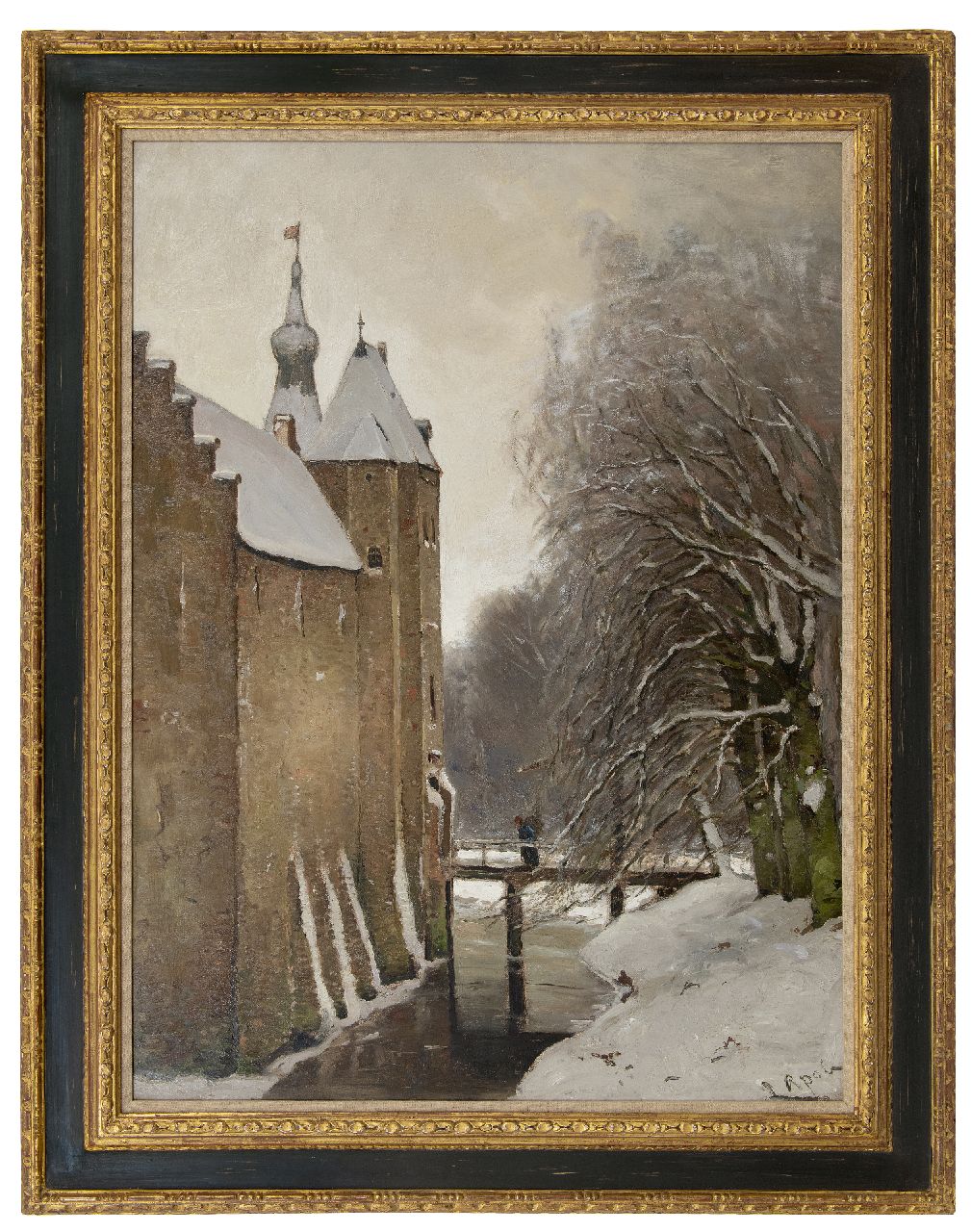 Apol L.F.H. | Lodewijk Franciscus Hendrik 'Louis' Apol, Kasteel Doorwerth in de sneeuw, olieverf op doek 108,2 x 81,2 cm, gesigneerd rechtsonder Apol L.F.H. | Lodewijk Franciscus Hendrik 'Louis' Apol, Kasteel Doorwerth in de sneeuw, olieverf op doek 108,2 x 81,2 cm, gesigneerd rechtsonder