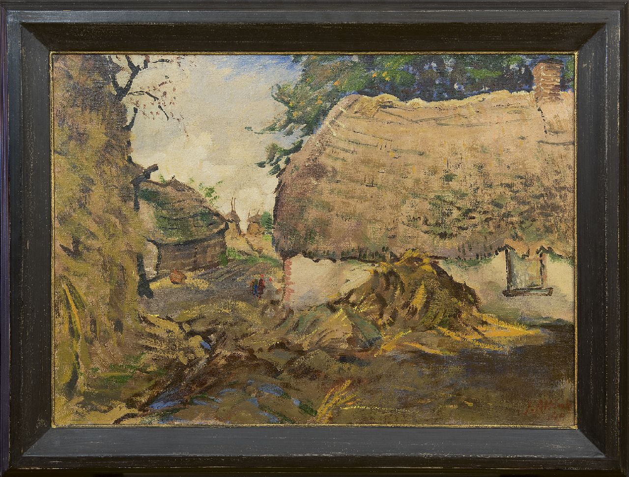 Altink J.  | Jan Altink | Schilderijen te koop aangeboden | Boerderij en hooiberg, olieverf op doek 50,3 x 70,3 cm, gesigneerd rechtsonder en gedateerd '40