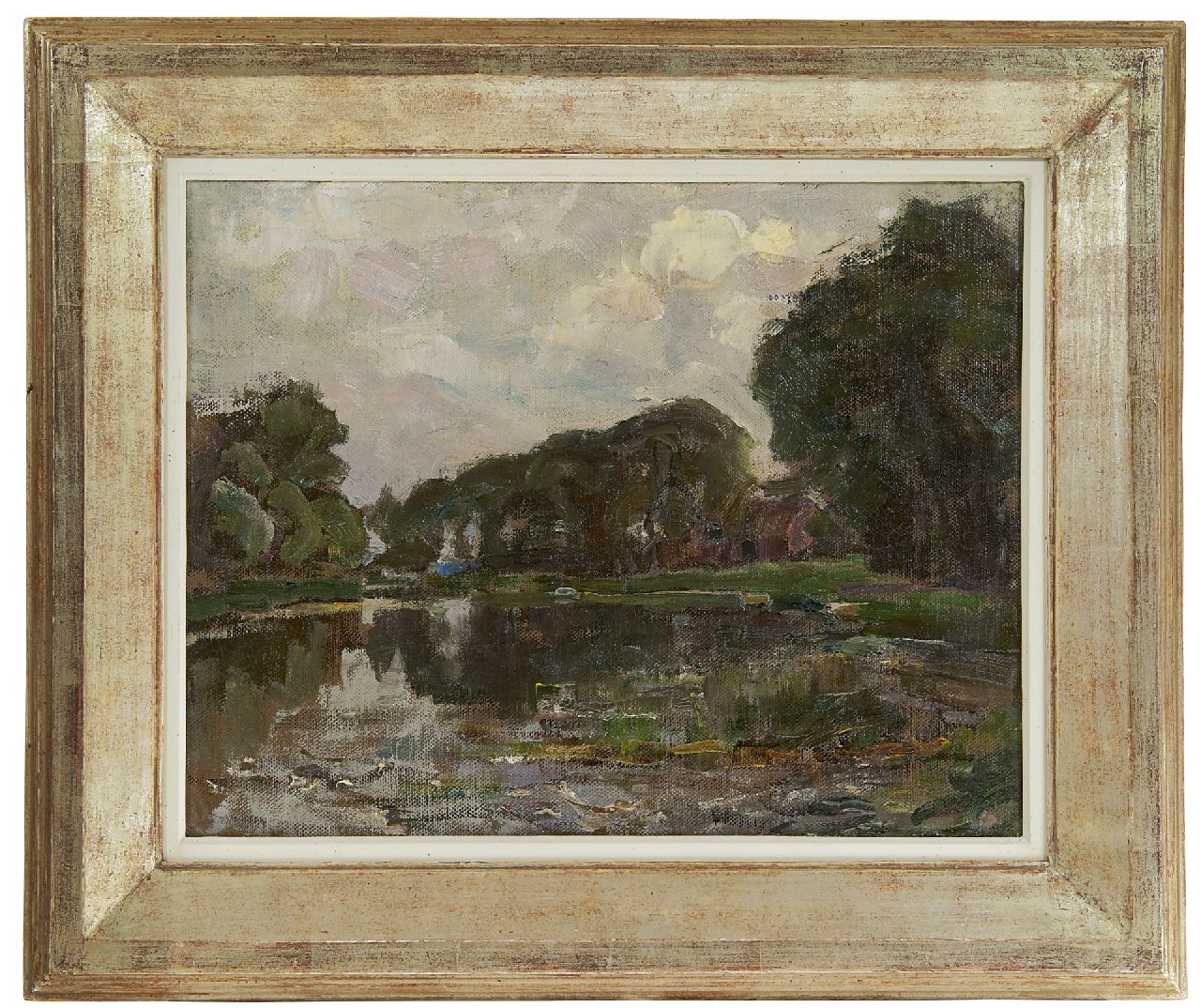 Mondriaan P.C.  | Pieter Cornelis 'Piet' Mondriaan, Boerderij met lange bomenrij aan het Gein, olieverf op doek 35,8 x 45,3 cm, te dateren 1905-1907