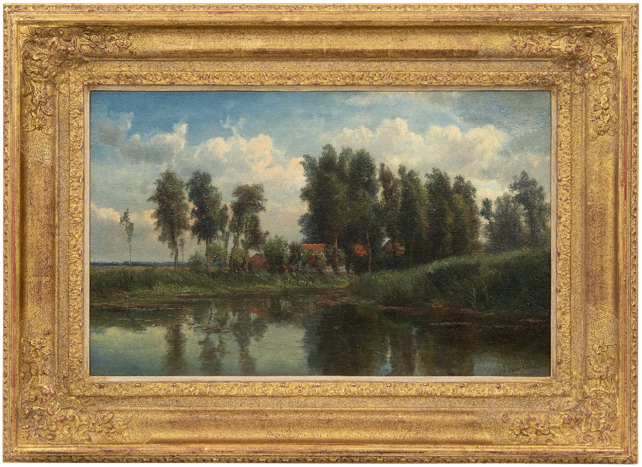 Kruseman van Elten H.D.  | Hendrik Dirk Kruseman van Elten | Schilderijen te koop aangeboden | Boerderij aan de waterkant, olieverf op doek 36,1 x 57,8 cm, gesigneerd rechtsonder