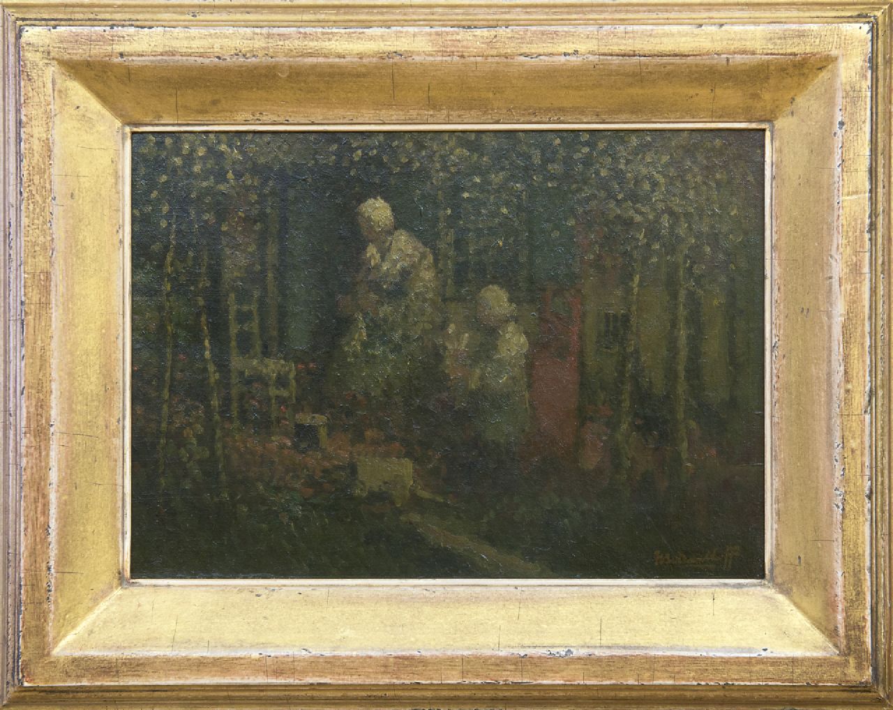 Daalhoff H.A. van | Hermanus Antonius 'Henri' van Daalhoff | Schilderijen te koop aangeboden | Pinkstermorgen, olieverf op doek 25,4 x 35,5 cm, gesigneerd rechtsonder