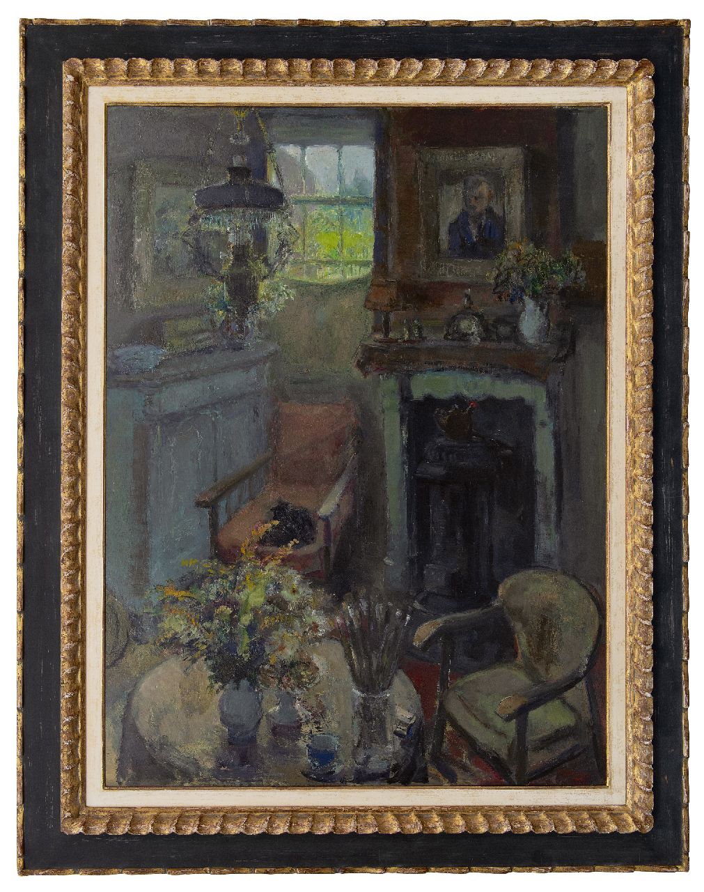 Noltee B.C.  | Bernardus Cornelis 'Cor' Noltee | Schilderijen te koop aangeboden | Hoekje van de kamer in huize Noltee, olieverf op board 98,0 x 74,8 cm, gesigneerd rechtsonder