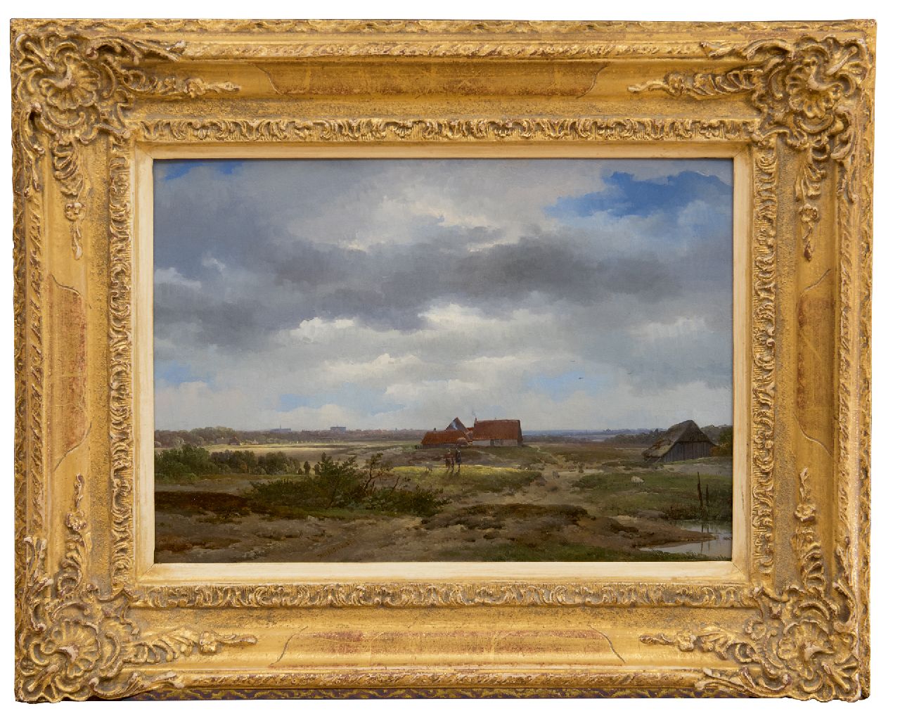 Wijngaerdt A.J. van | Anthonie Jacobus van Wijngaerdt, Zomers landschap, olieverf op paneel 24,7 x 35,2 cm, gesigneerd links van het midden. en gedateerd 1850