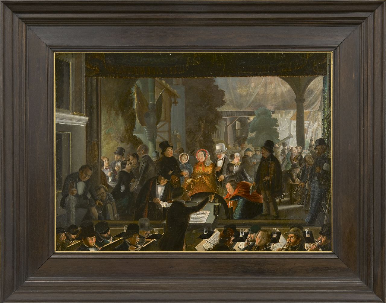 Schimpf A.  | Andreas Schimpf, De generale repetitie, olieverf op doek op paneel 44,0 x 62,0 cm, gesigneerd middenonder