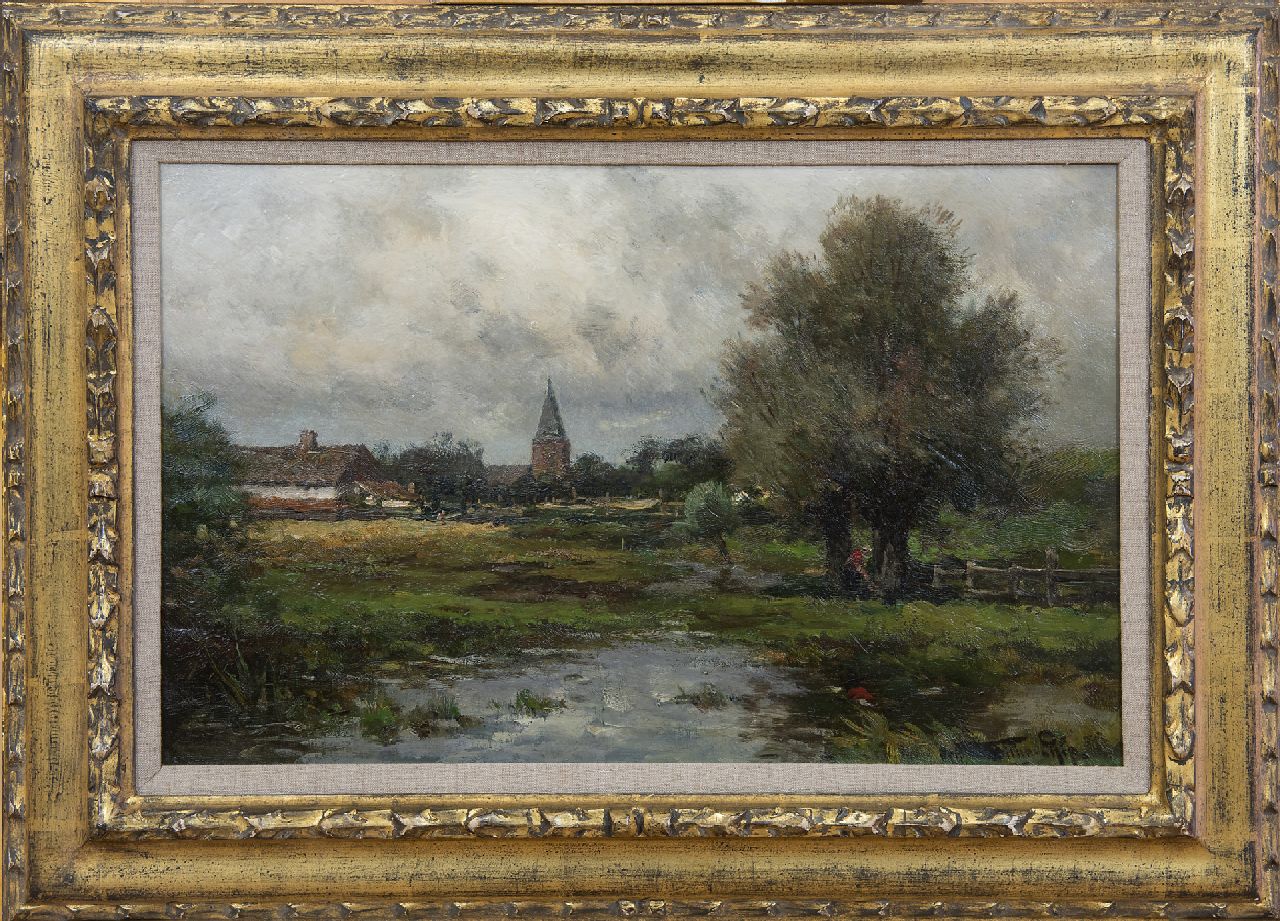 Rip W.C.  | 'Willem' Cornelis Rip, Na den regen. Gezicht op 't dorp Neerlangel, olieverf op doek 32,6 x 50,3 cm, gesigneerd rechtsonder en verso