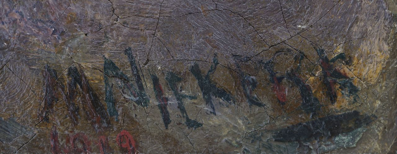 Maurits Niekerk signaturen Omnibus in de stad bij avond