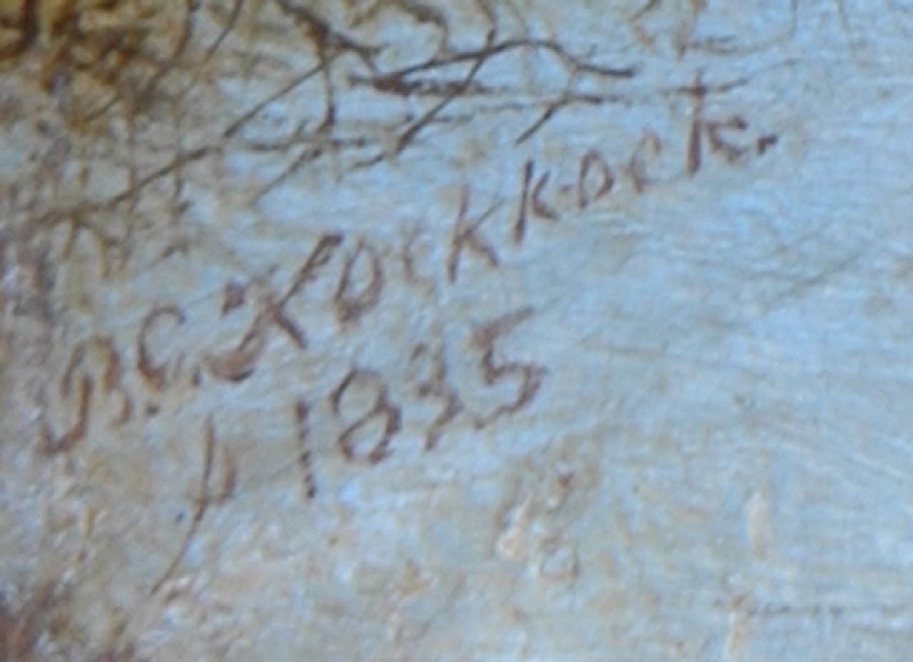 Barend Cornelis Koekkoek signaturen Schaatsvertier bij avondzon