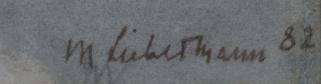 Max Liebermann signaturen Dorpsstraat met kinderen in Laren