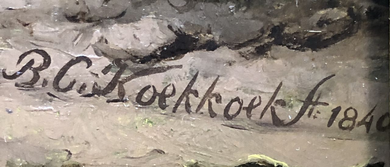 Barend Cornelis Koekkoek signaturen Oude eik langs 'Het Meertje' nabij Beek bij Nijmegen