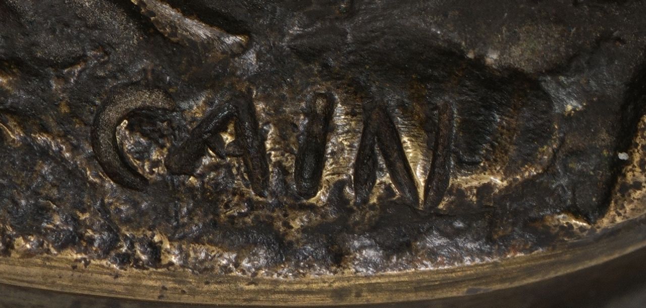Auguste-Nicolas Cain signaturen Eendenpaar met hun kroost