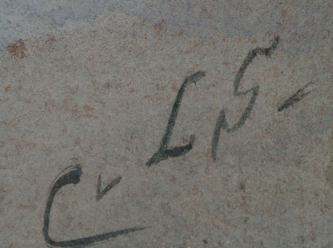 Caro van Limburg Stirum signaturen Bloemen in blauwe gemberpot