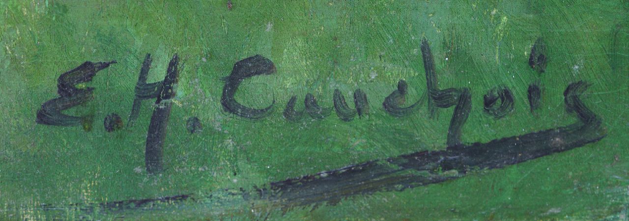 Eugène-Henri Cauchois signaturen Bloemstilleven met papavers en margrieten