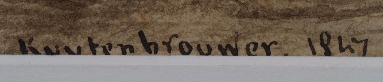 Martinus Antonius Kuytenbrouwer II signaturen Valkenjacht bij de rotsen van Cuvier Chatillon in het bos van Fontainebleau