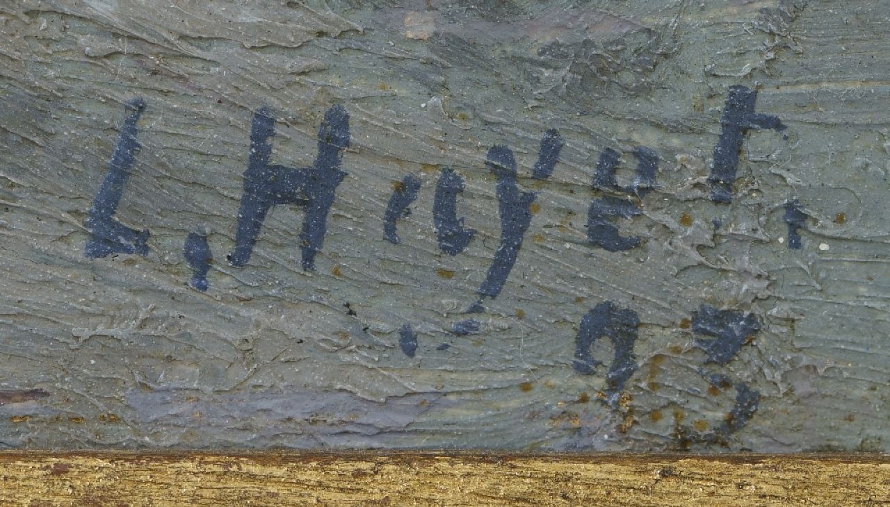 Louis Hayet signaturen Ontmoeting in de regen