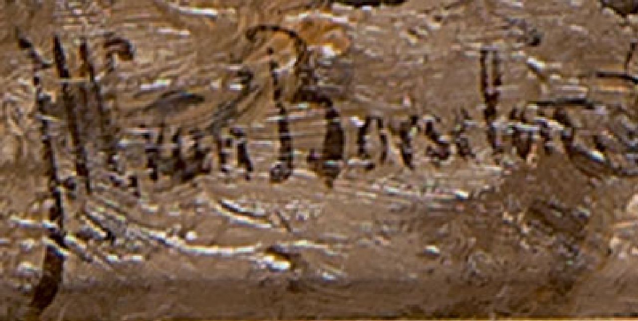 Jan Willem van Borselen signaturen Zomerlandschap met koeherder en kudde