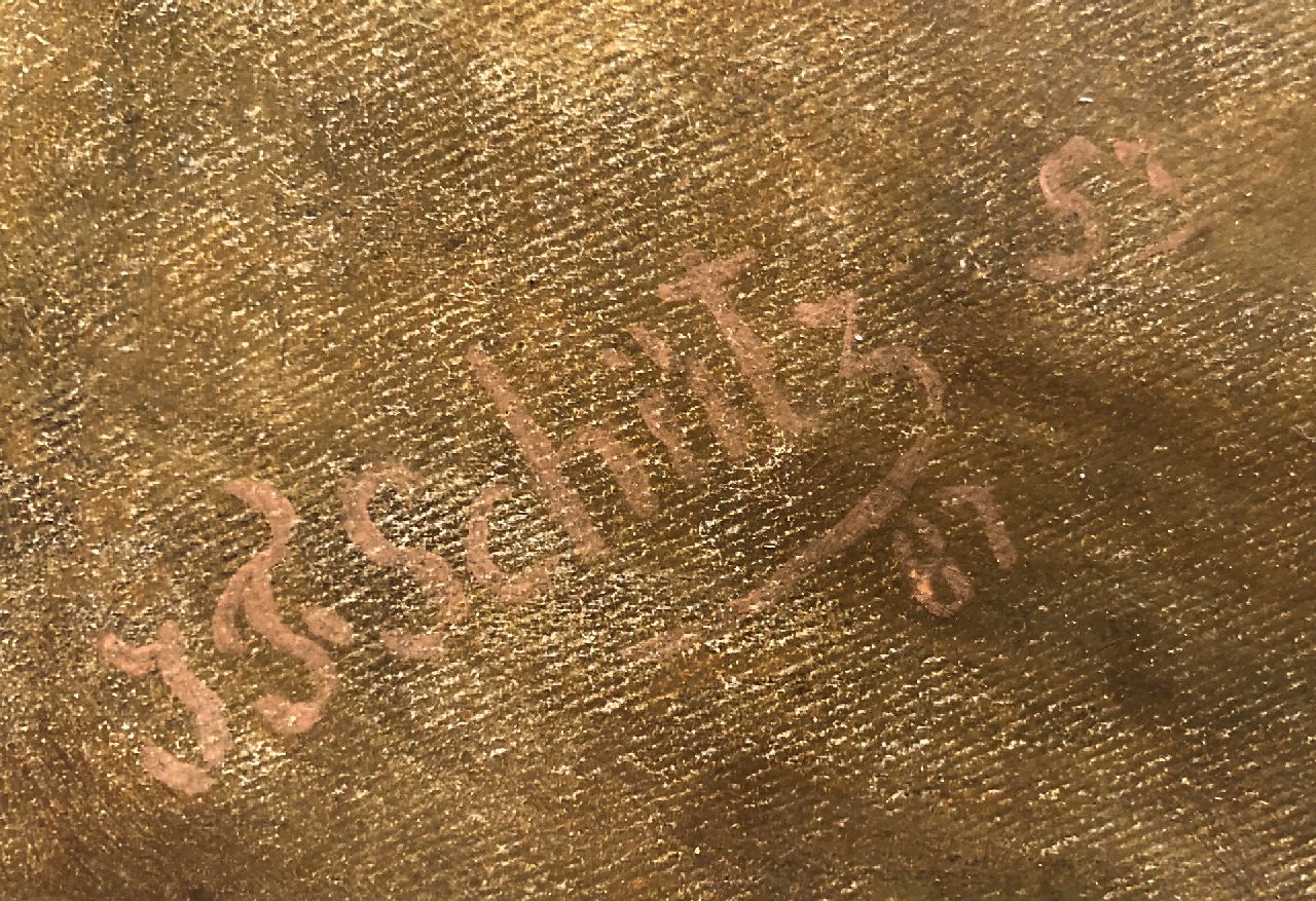 Jan Frederik Schütz signaturen Zeilschip op wilde zee