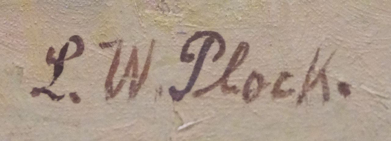 Ludwig Wilhelm Plock signaturen Op de kermis bij de tent van de Sterkste Man