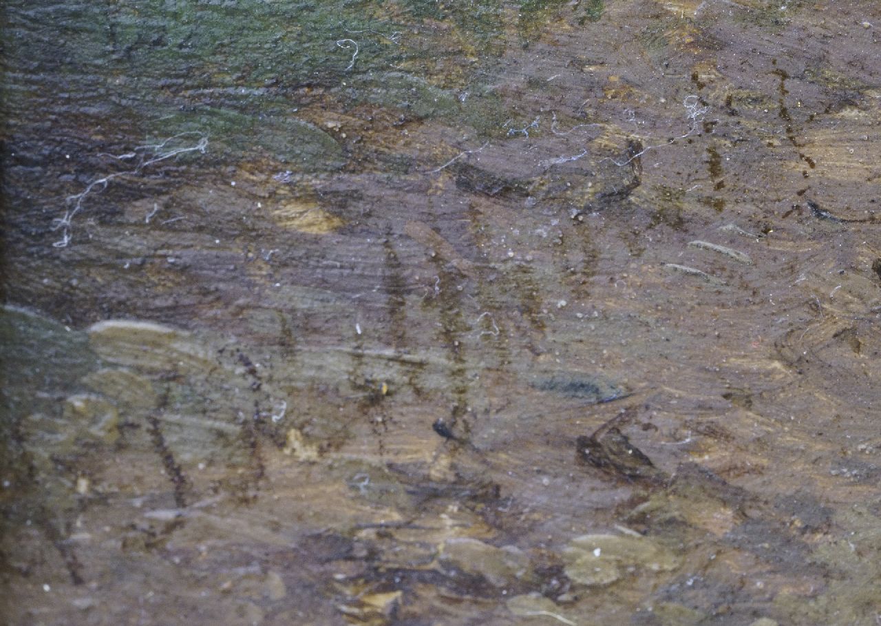 Andreas Schelfhout signaturen Heuvelachtig rivierlandschap met burchtruïne