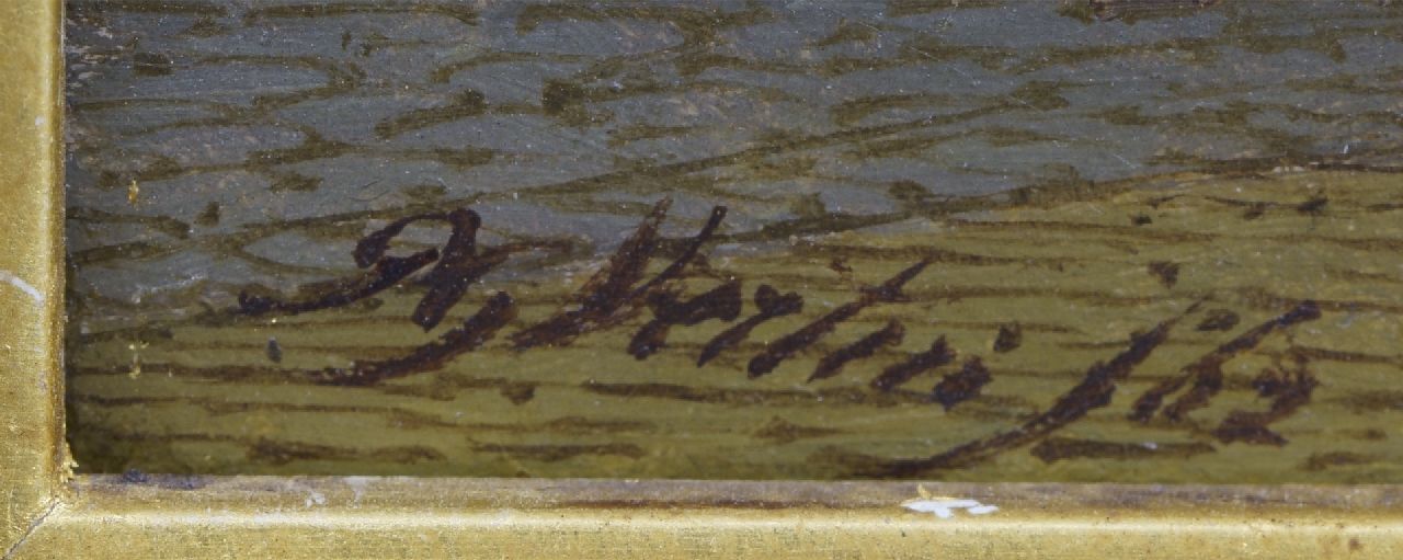 Petrus Gerardus Vertin signaturen Gezicht op het Buitenhof in Den Haag, gezien naar het Stadhouderlijk Kwartier