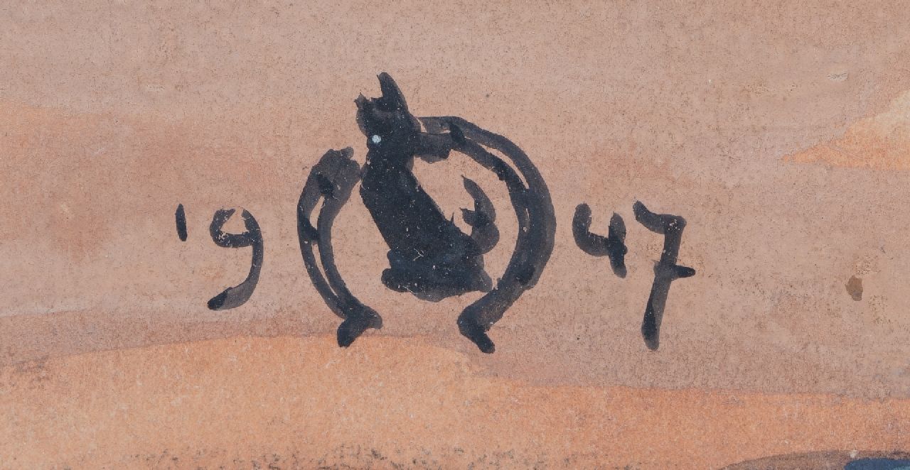 Onbekend signaturen De noodzakelijke pauze, mogelijk een illustratie uit de verhalen van Sjors en Sjimmie