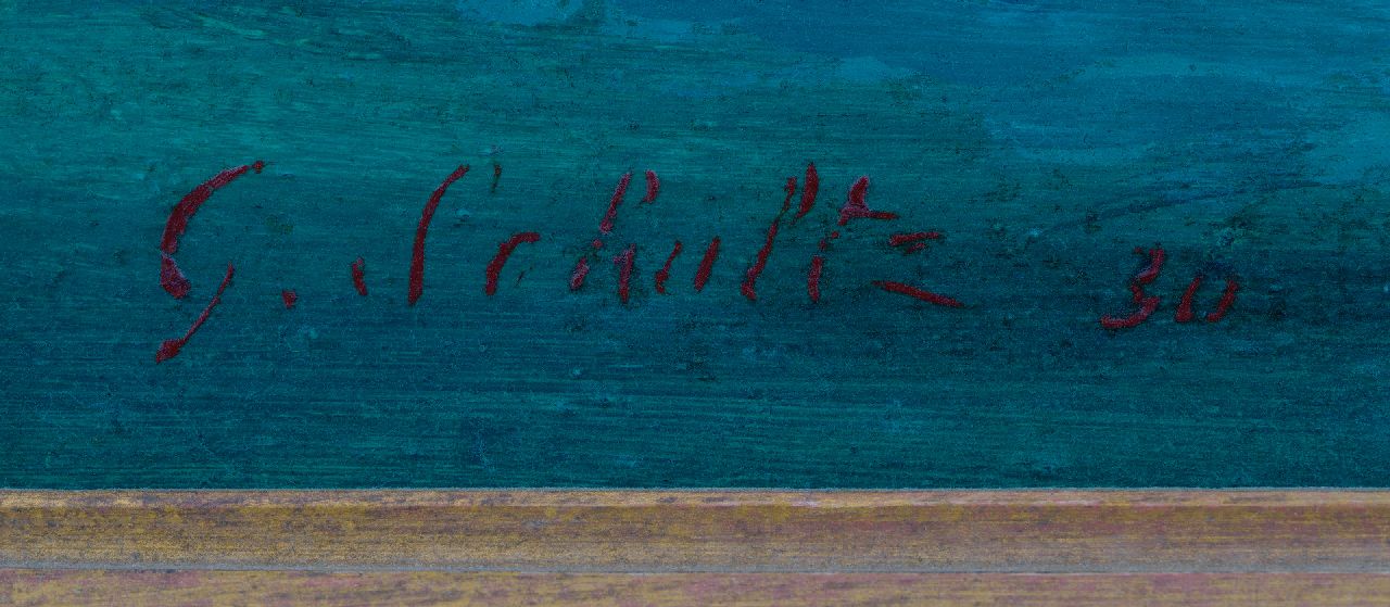 G.F. Schultz signaturen Zomers vaartochtje op het meer