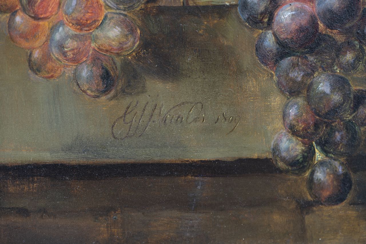 Georgius van Os signaturen Stilleven met bloemen en druiven