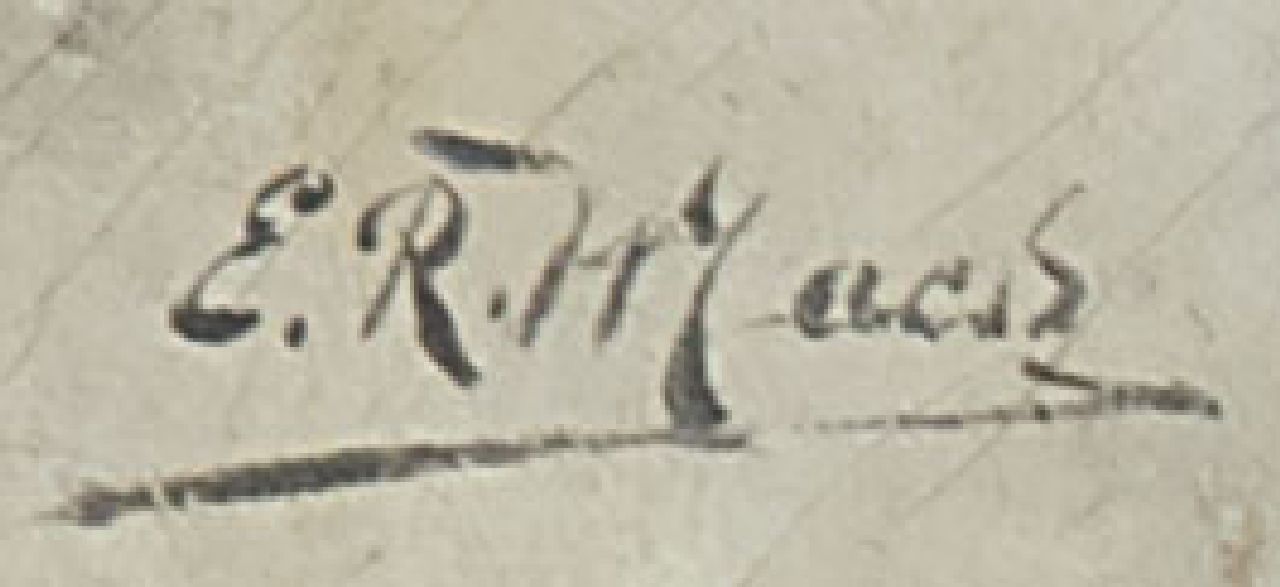 Eugène Remy Maes signaturen Wachten voor de stal