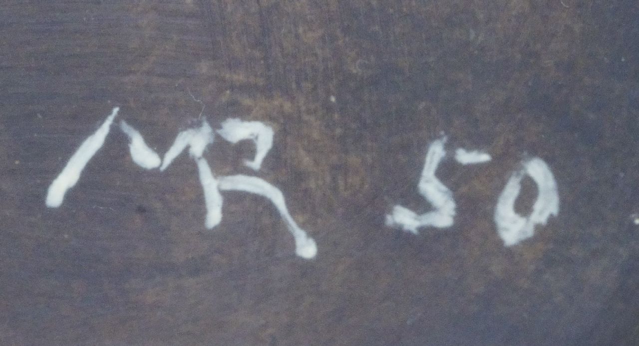 Max Rimböck signaturen Meisje met blonde vlechten, op de rug gezien