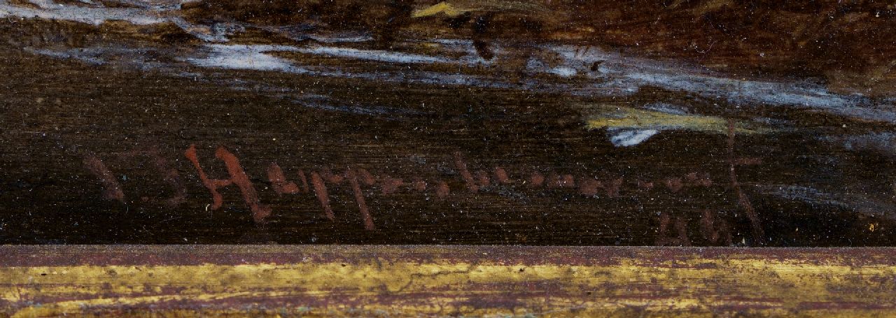 John Franciscus Hoppenbrouwers signaturen Schaatsers op een winterse vaart