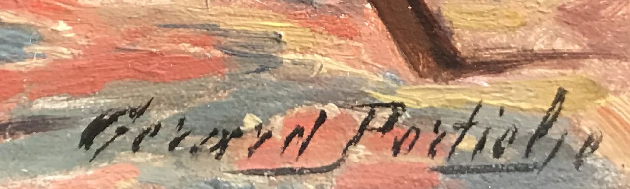 Gerard Portielje signaturen Een dutje na de maaltijd