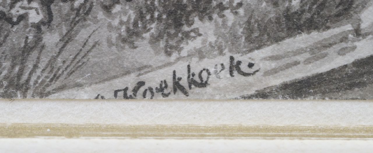 Barend Cornelis Koekkoek signaturen Wandelaars bij een dorpje