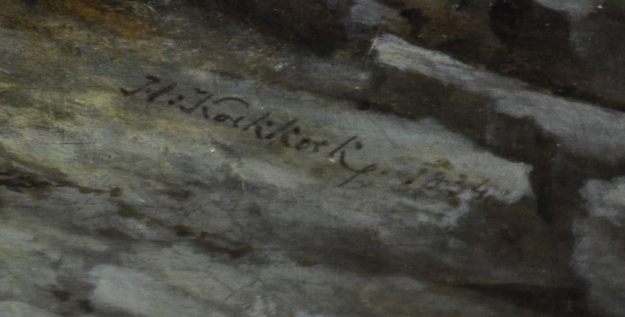 Hermanus Koekkoek signaturen Schipbreuk voor een rotskust
