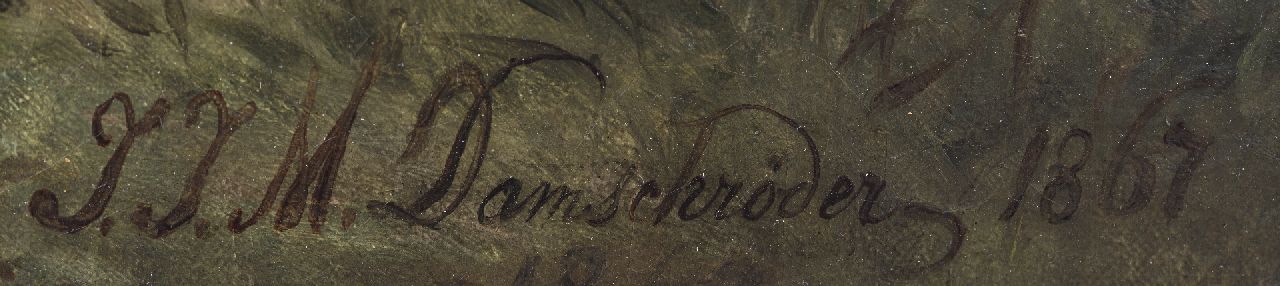 Jan Jacobus Matthijs Damschreuder signaturen Vissersvrouw met kind in het duin