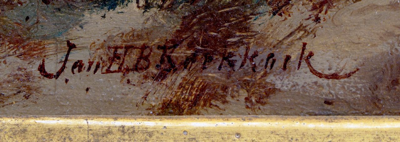 Jan H.B. Koekkoek signaturen Vissersvolk op het strand in een storm