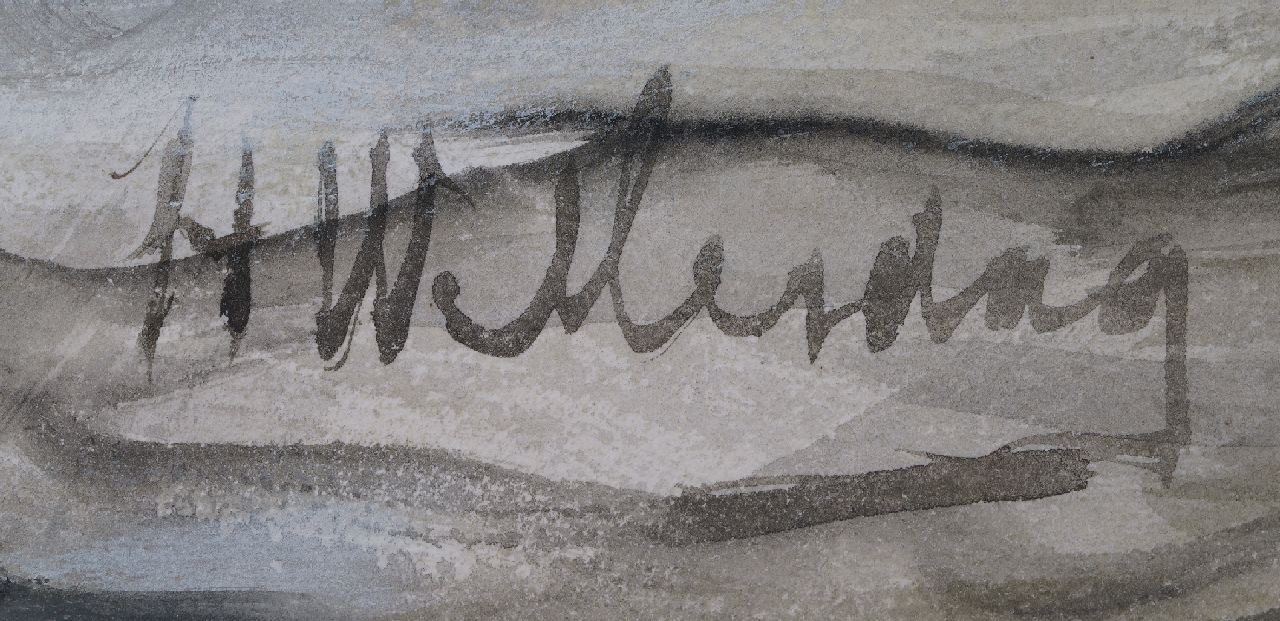 Hendrik Willem Mesdag signaturen Binnenkomende bom
