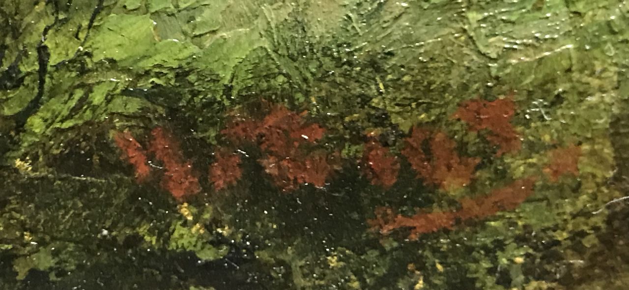 Narcisse Virgile Diaz de la Peña signaturen Houtsprokkelaarster in het bos van Fontainebleau