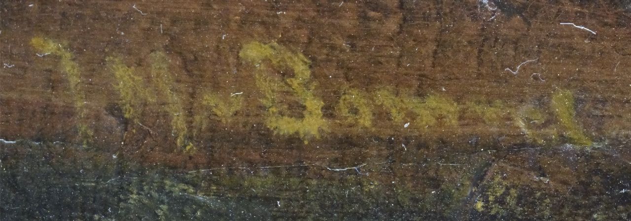 Jacobus Marinus van Bommel signaturen Rhododendrontakken in een vaas