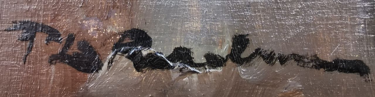 Piet Rezelman signaturen Elegante dame met hoed