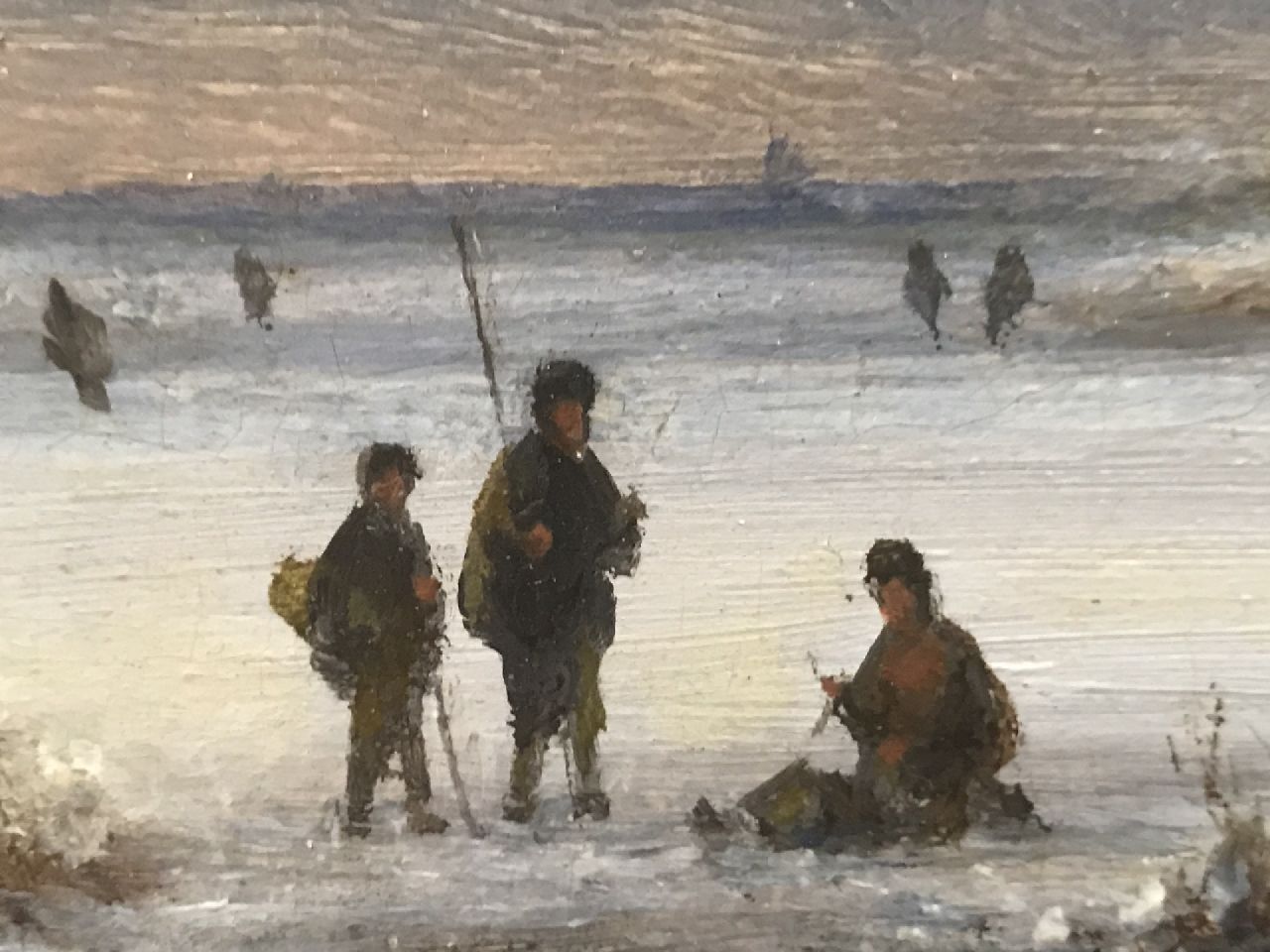 Lodewijk Johannes Kleijn signaturen Winterlandschap met ijsvissers