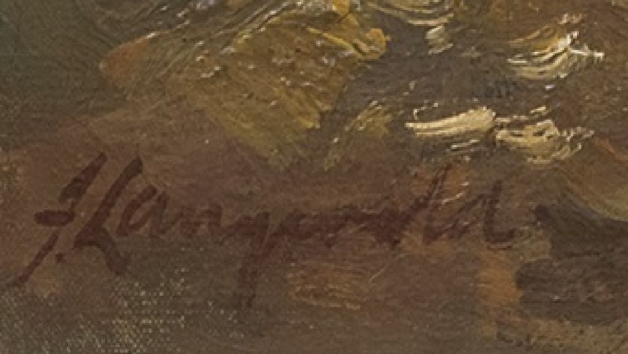 Frans Langeveld signaturen Dorpslaantje in de herfst, Laren