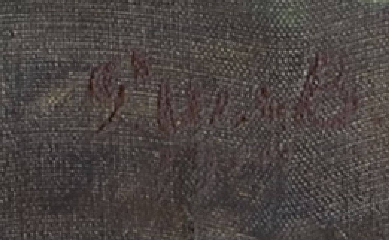 Pieter Willem van Baarsel signaturen Vrouw op een terras