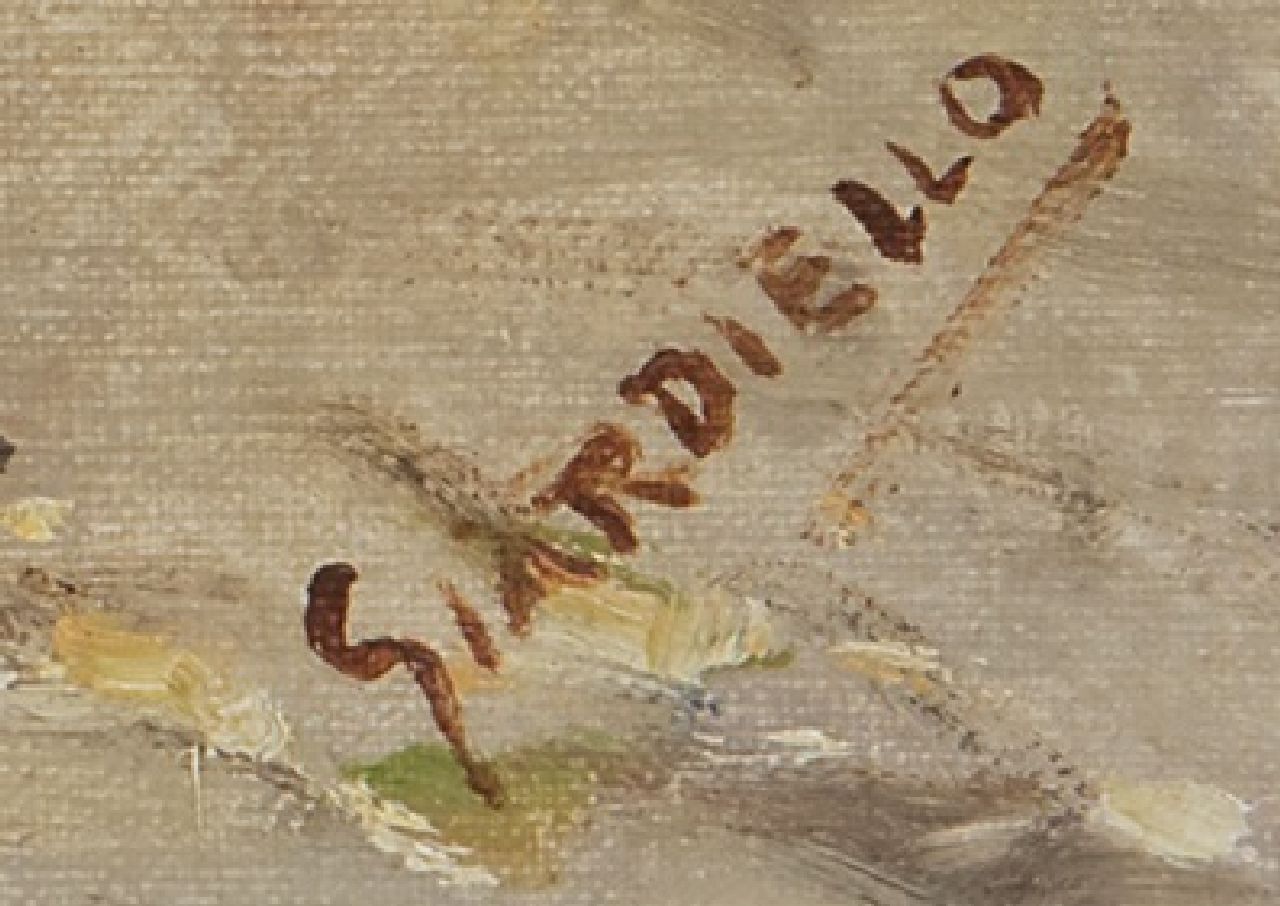 Giuseppe Giardiello signaturen Meisje met kalkoen