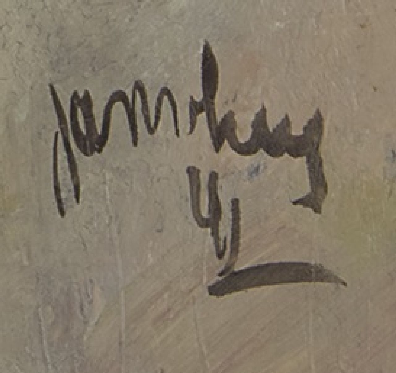 Jan van Heel signaturen Zittende aap