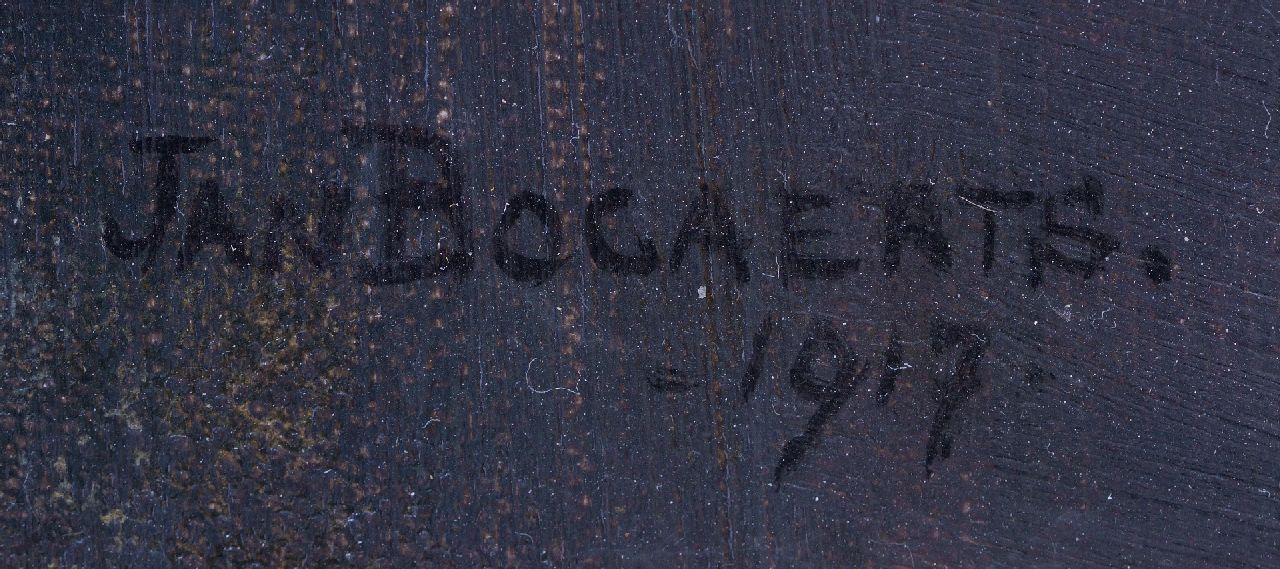 Jan Bogaerts signaturen Stilleven met wisteria en miniatuurportretje