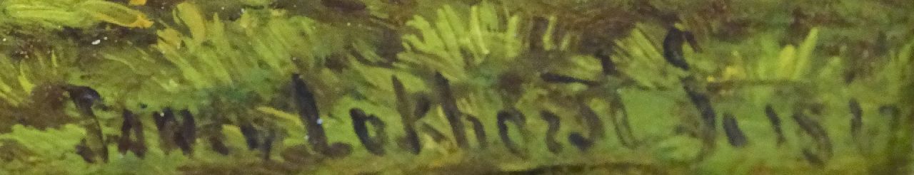 Jan van Lokhorst signaturen Schaapherder rustend langs een populierenlaantje (pendant)