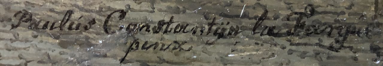 Paulus Constantijn la Fargue signaturen Gezicht op het Binnenhof en de Ridderzaal