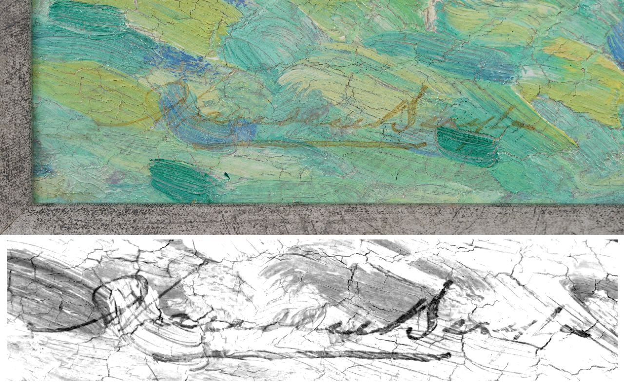 Belgische School, 2e helft 19e eeuw signaturen Jong meisje in de tuin