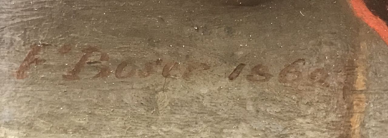 Friedrich Boser signaturen Meisje met bloemenboeketje