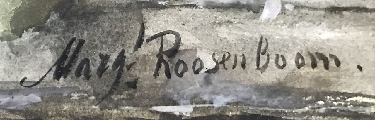 Margaretha Roosenboom signaturen Witte chrysanten op een stenen plint