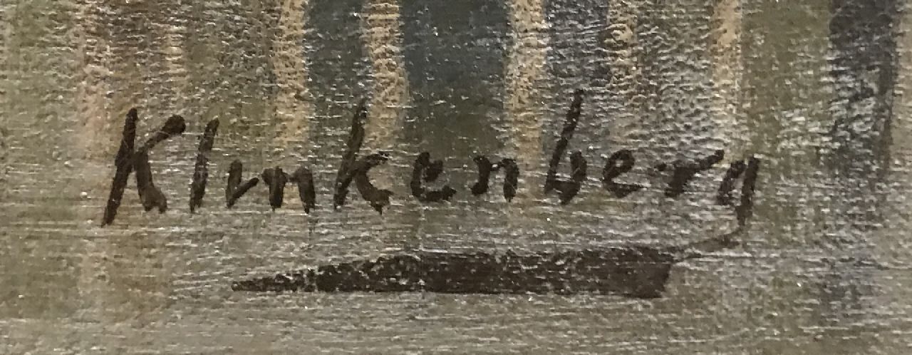 Karel Klinkenberg signaturen Gezicht op de Amsterdamse Groenburgwal en de Zuiderkerk